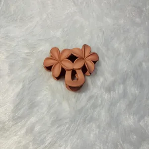Nude Orange Double Floral Medium Claw