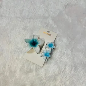 Tulip Blue Big and Mini Floral Claw