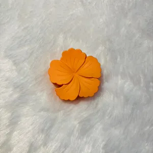 Orange Matte Medium Hibiscus Claw